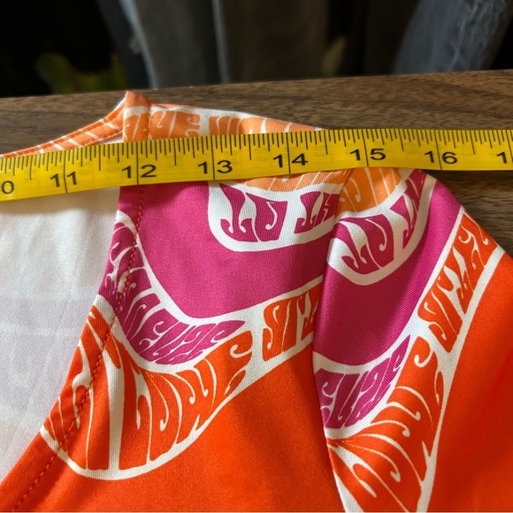 Twik Orange and Purple Patterned Blouse L - Picture 6 of 10